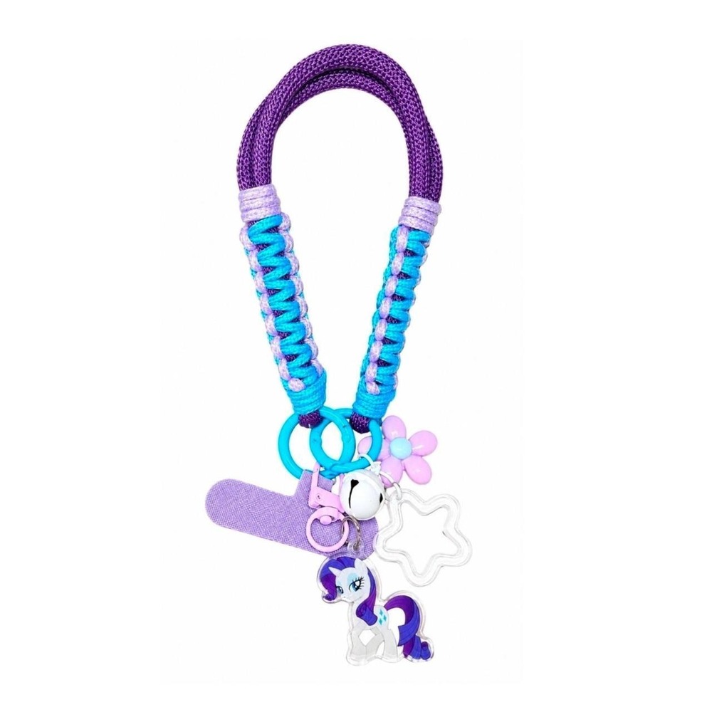 My Little Pony Rarity Phone Lanyard Charm Braided Rope Keychain MLP Handmade